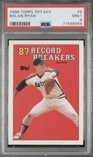 Nolan Ryan 1988 Topps Tiffany PSA 9 Mint '87 Record Breakers Astros
