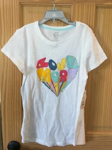 NWT Wonder Nation More Love Star Tee Shirt Top Shirt Girls White many sizes - Picture 1 of 1