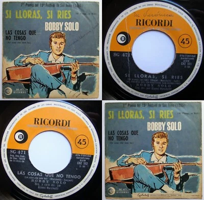 BOBBY SOLO GIANNI MARCHETTI SE PIANGI SE RIDI 1965 UNIQ PS! CHILEAN PRESS ONLY! - Image 1 of 4