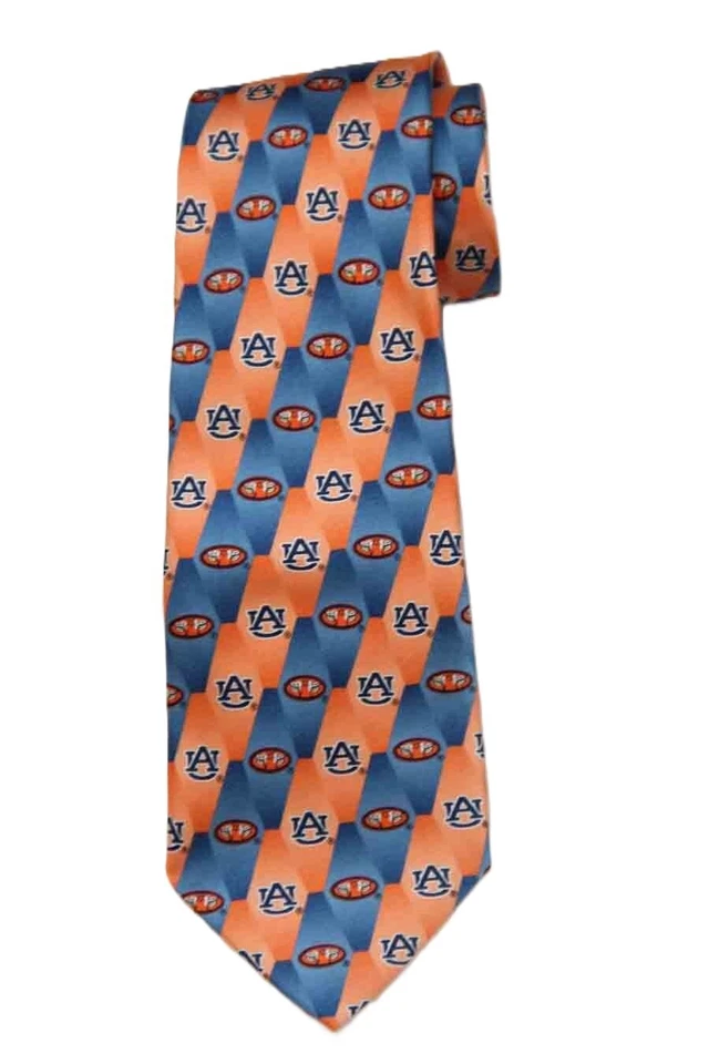 NUEVO Corbata de seda Eagle Wings Auburn University azul naranja blanco para hombre Foto 1 de 1