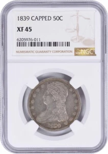 1839 Bust Silver Half Dollar Capped EF45 NGC - Picture 1 of 2