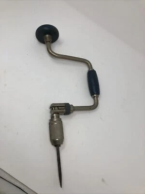 *RARO* Taladro manual de madera azul trinquete soporte vintage Stanley de 10" bloqueo de 2 vías en muy buen estado+ Foto 1 de 4