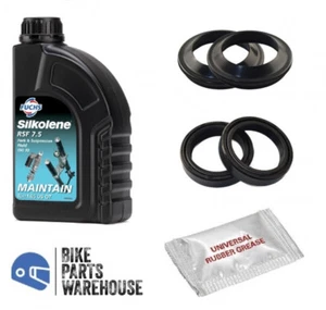 Suzuki DRZ 400 SM 2005-2012 Pair Fork Oil Seal Dust Seal Silkolene Oil Kit - Picture 1 of 2