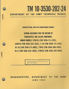 Historical book Sewing Machines for Repair of Parachutes, Singer Models 112W116 - Picture 1 of 1