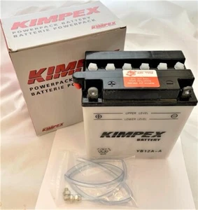 HONDA CB350 CB360 CB400F CB450 CB500T VF500 VT500 CB550 KIMPEX BATTERY YB12A-A - Picture 1 of 5