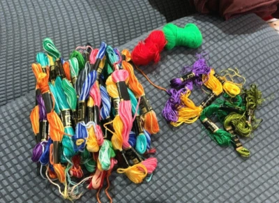 JAN LYNN Embroidery Floss. 8.7yd Variegated Colors  Approx 30 pc + Misc - Image 1 of 4