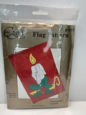 Fabri Crafts Christmas Candle Fabric Applique Sewing Pattern 34" x 48" *Uncut* - Image 1 of 2