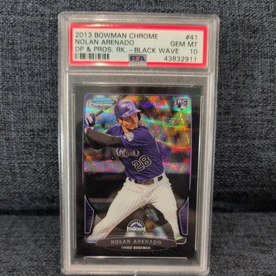 2013 Bowman Chrome Draft Black Wave Refractor No41 Нолан Аренадо PSA 10 (RC) - Изображение 1 из 2
