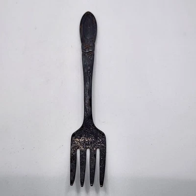 Vintage Community White Orchid Silverplate Fork 4.5" Ornate Pattern Tarnished - Image 1 of 4