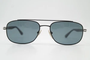 Vintage Sunglasses Persol 2405-S Black Silver Grey Oval Sunglasses Glasses - Picture 1 of 6