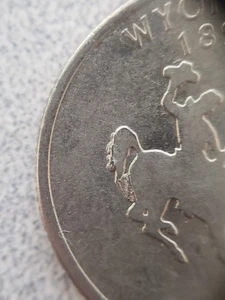 2007 P Wyoming State Quarter Unusual mint error Pooping Horse 2 Die Chips - Picture 1 of 3