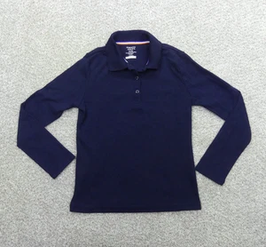 French Toast Shirt Girls Medium 7/8 Dark Blue Polo Long Sleeve School Uniform - Picture 1 of 11