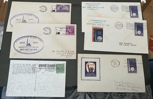 LOT x6 NY WORLD’S FAIR 1939-1940 ! SLOGAN EVENTS +FDC +LABEL +POSTCARD ! - Picture 1 of 2