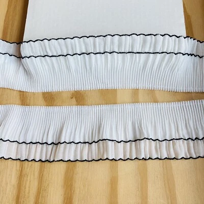 2 yardas de gasa blanca como la nieve capas dobles con volantes/costura/artesanía/2,75" de ancho Foto 1 de 4