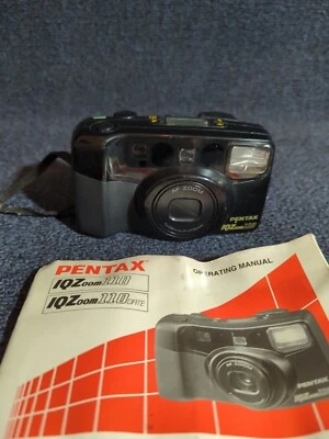 Pentax IQZoom 110 Point and Shoot 35mm Film Camera w/ Manual FOR PARTS OR REPAIR - Image 1 of 3
