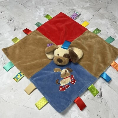 Taggies Mary Meyer Cachorro Perro Bebé Manta de Seguridad Lovey Satén Espalda Azul Foto 1 de 4