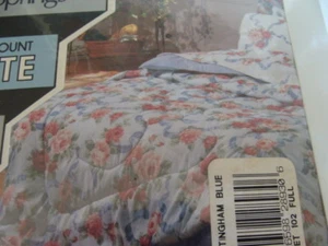 Vintage sheet set FULL Performance by Springs "NOTTINGHAM BLUE" Floral Brand NEW - Picture 1 of 8