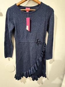 NWT! Lilly Pulitzer Girls Stefani Dress True Navy Size XL 12-14 M - Picture 1 of 6