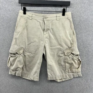Polo Ralph Lauren Cargo Shorts Boys Size 18 Beige Distressed Vintage Cotton - Picture 1 of 12