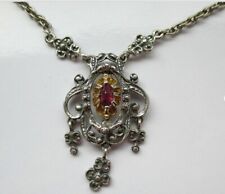 Old Traditional Costumes Dirndl Collier Necklace Silver Gold Plated