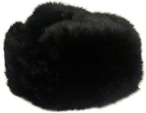 Cappello Colbacco in Pelliccia di Coniglio Colore Nero Taglie Varie