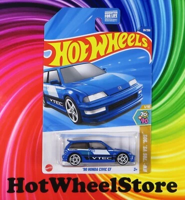 Tarjeta Honda Civic EF 2025 Hot Wheels azul '90 #28 HW15-011625 Foto 1 de 4