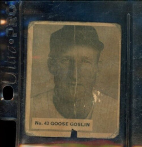 1936 WORLD WIDE GUM set break #43 Goose Goslin Detroit Tigers HOF