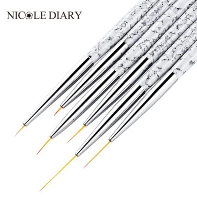 5/7/9mm 11/15/20mm Nail Brush Acrylic Stripe Line Painting Drawing Flower Pen - Image 1 of 4