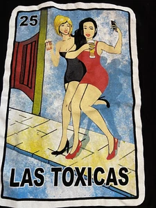 LAS TOXICAS Toxic Party Damen grafisches Shirt Medium Loteria Mexikanisches Bingo - Bild 1 von 4