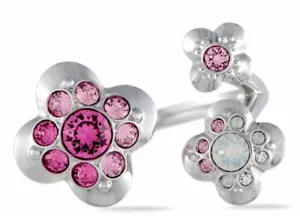 Anello Aperto CHERIE Cristallo SWAROVSKI 5111320: Rosa/Fucsia & Argento NUOVO - Foto 1 di 5