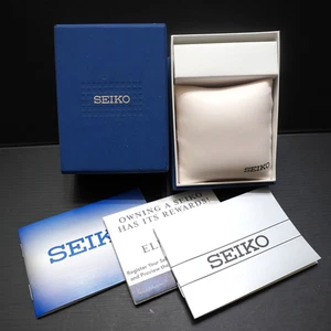 SEIKO Watch Blue Presentation Box Only with Pillow and Manuals - Picture 1 of 5