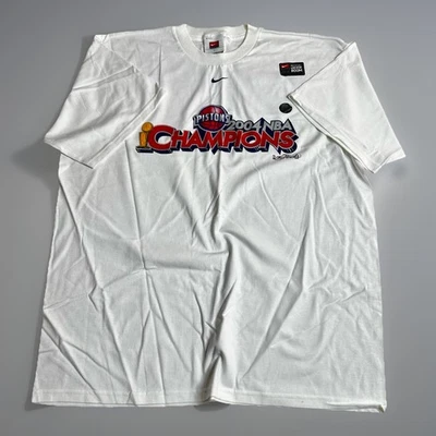 Camisa De Colección 2004 Detroit Pistons Nike Locker Room Para Hombre XXL Blanca Campeonato Foto 1 de 4