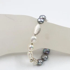 Armband mit Perlen pearls in 925 Sterling silber silver Länge 22,5 cm - Bild 1 von 12