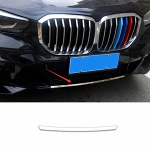 For BMW X5 G05 2019-2023 Silver Steel Front Bumper Lip Molding Strips Guard Trim - Picture 1 of 8