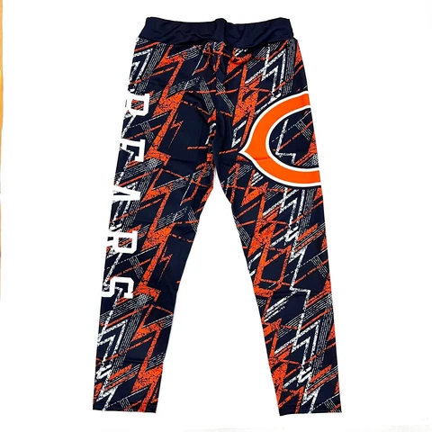 NFL Team Chicago Bears High Waist Yoga Pants Slimming Fitness Legging Cover