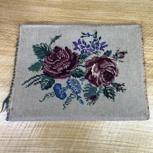 Vintage fertige Nadelspitze Rosen & Blumen hellbraun Hintergrund Kunst Dekor 11,5x12" - Bild 1 von 7