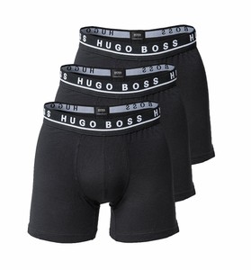 Hombre HUGO BOSS Calzoncillos bóxer cortos de algodón elástico con bloques  de color y logo plateado Rojo oscuro | Ropa interior | Camminare