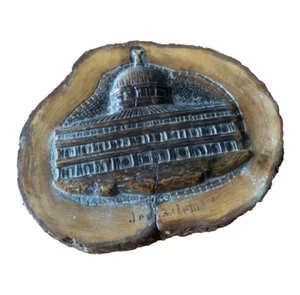 Olive Wood Mount of Olives Hand Carved Scarce Religious Mosque of Omar Islamic - Imagen 1 de 3