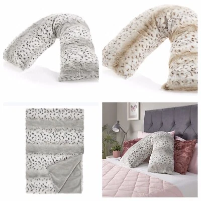 DOWNLAND V-Shaped Giant Leopard Pillow Faux orthopaedic Nursing pregnancy V Shape Cush