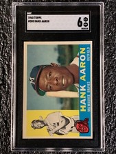 1960 Topps Baseball #300 Hank Aaron SGC 6