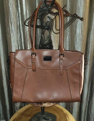 Mosiso Large Faux Leather Laptop/ Messenger Bag Removable Strap Outside/Top Zip - Image 1 of 4