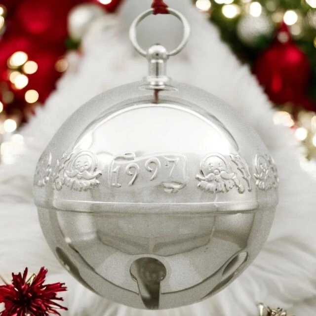 Campana de trineo Wallace Silversmith Santas 1997 adorno de Navidad nuevo sellado Foto 1 de 4