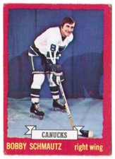 1973-74 O-Pee-Chee Light Backs Bobby Schmautz Vancouver Canucks #35