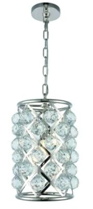 Crystal Pendant Polished Nickel Light Fixture Kitchen or Dining Room Lighting - Picture 1 of 2