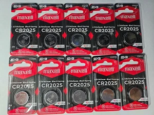 10 PACK CR2025 MAXELL (MADE IN JAPAN) DL2025 ECR2025 (GREAT EXP 2034) FREE SHIP - Picture 1 of 1