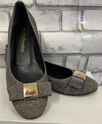 RUSSELL & BROMLEY Bronze Metallic Bow Front Party Shoes UK4 EU37 CG M25 - Image 1 of 4