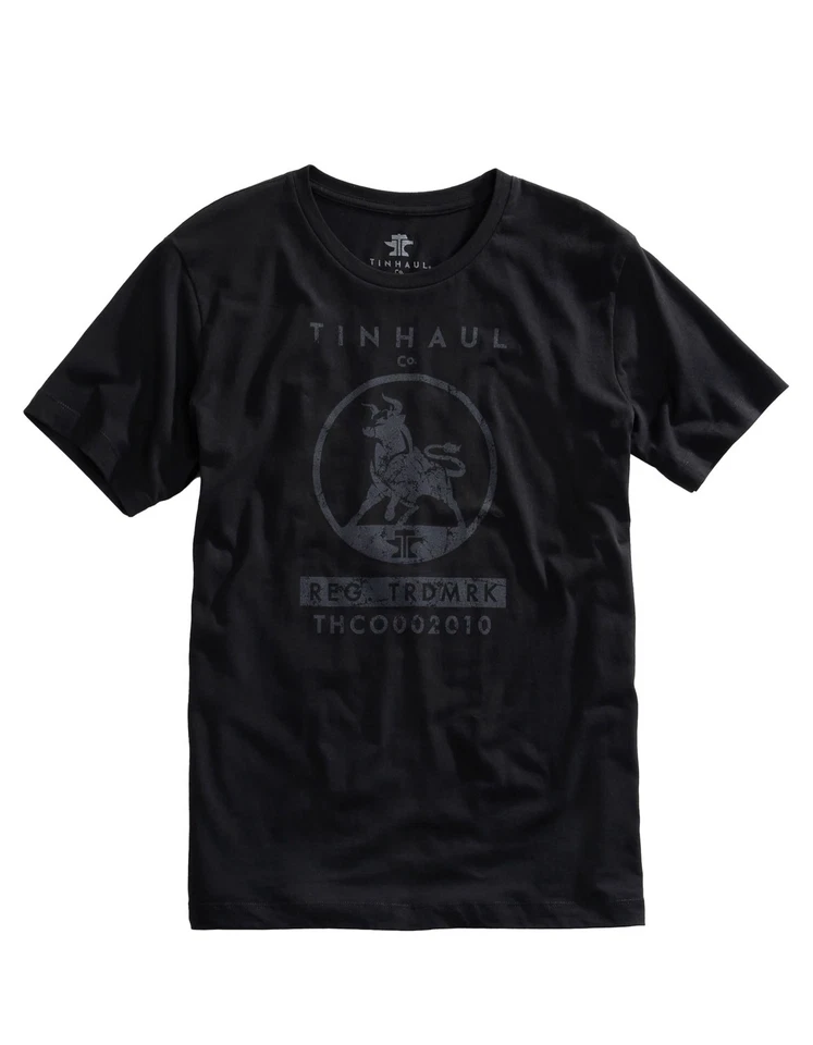 Camiseta Tin Haul Unisex Longhorn REG TRDMRK Negra 100% Algodón S/S Foto 1 de 1