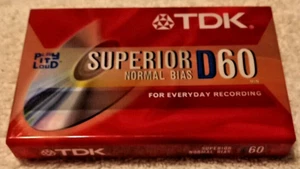 Three TDK D60 Normal Bias Type I Sealed Blank Cassette Tape Brand New - Picture 1 of 4