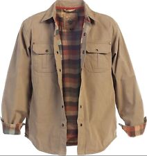 Gioberti Men's 100% Cotton Brushed and Soft Twill Shirt Jacket with Flannel Lini