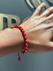 14K Yellow Gold with Red Beads Bracelet - Picture 1 of 3